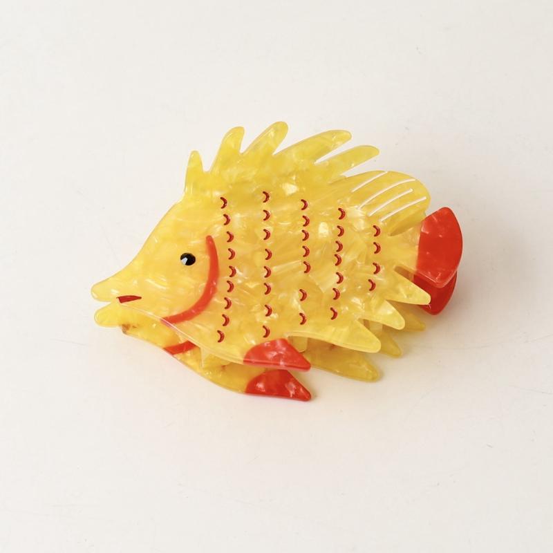 Cartoon Fish Pattern Acetate Hair Claw Summer Ocean Themed Durable Hair Clip for Women Party Dating Hair Accessory