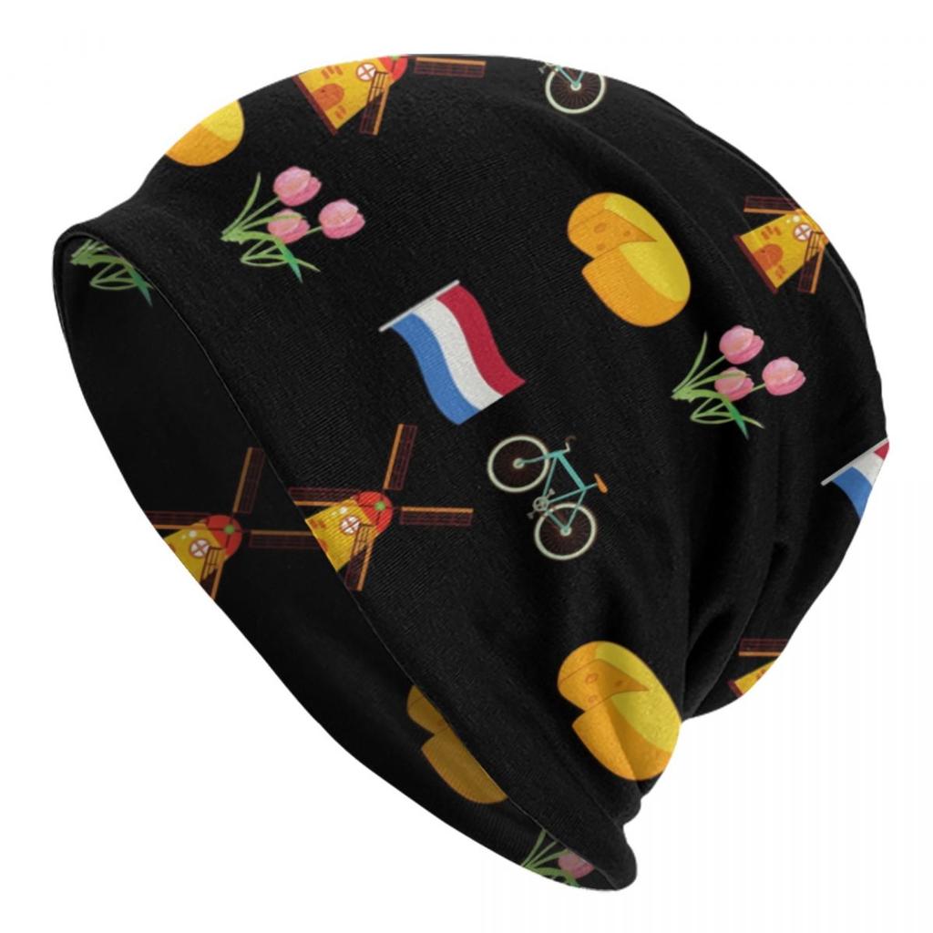 Netherlands Flag Bonnet Hats Street Knitting Hat For Unisex Women Warm Winter Holland Flag Skullies Beanies Caps