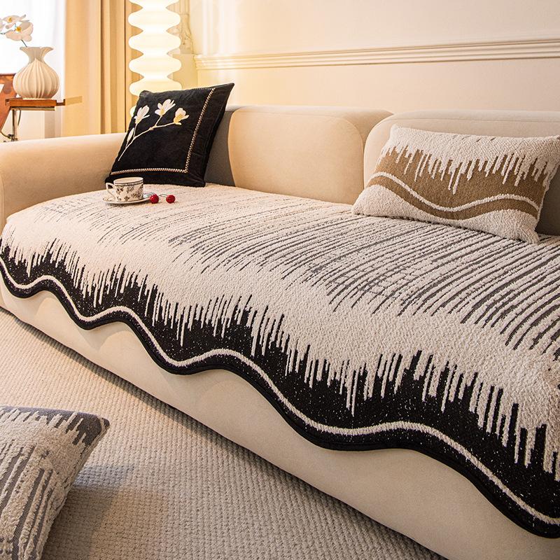 Special-Shaped Half-Sided Velvet Sofa Cushion, Winter New Non-Slip Seat Cushion, High-End Straight Row Sofa Cover Cross-Border