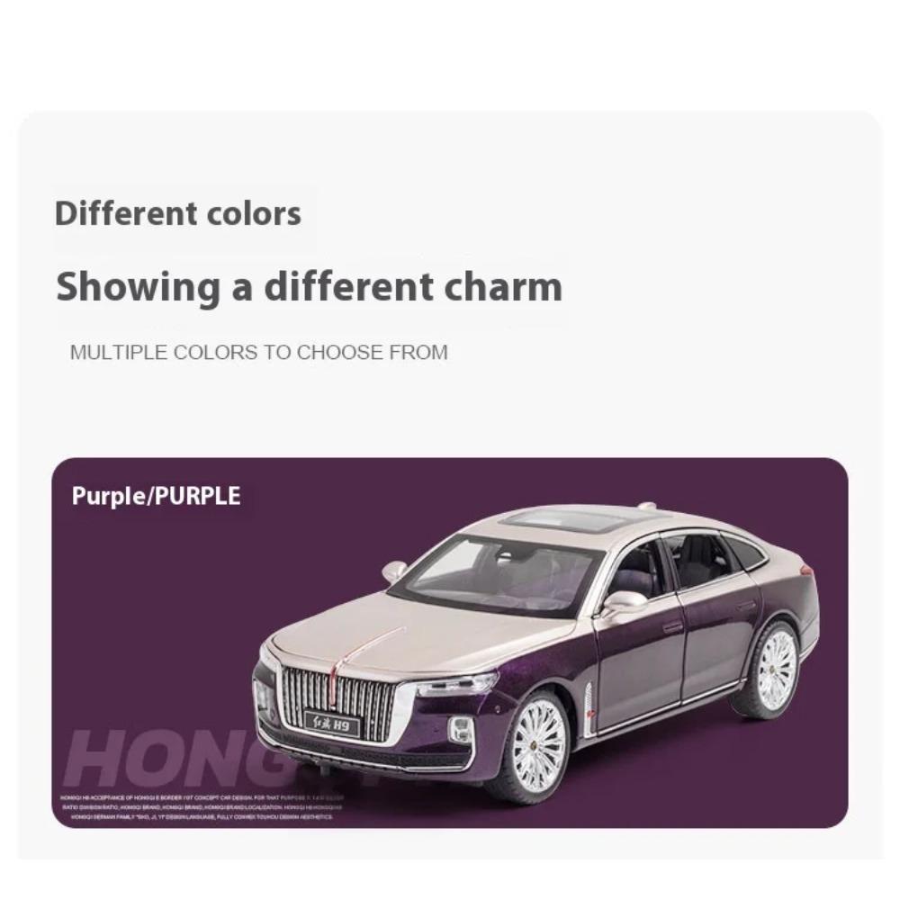 1/24 Scale HONGQI H9 SUV Alloy Car Diecast Model Sound & Light Pull Back Toy Coffee Shop Decorations Collect Ornament Children Present