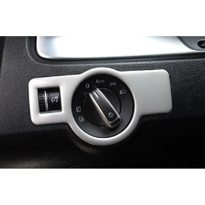 For VW CC 2009-2017 Silver Titanium Headlight Switch Control Frame Cover Trim