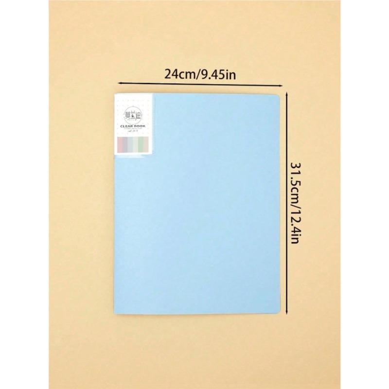 1pc Plain Multi-Layer File Folder, A4 Document Portfolio with Transparent Sleeves for Paper Storage, Large Capacity (Random Cover Label Card)