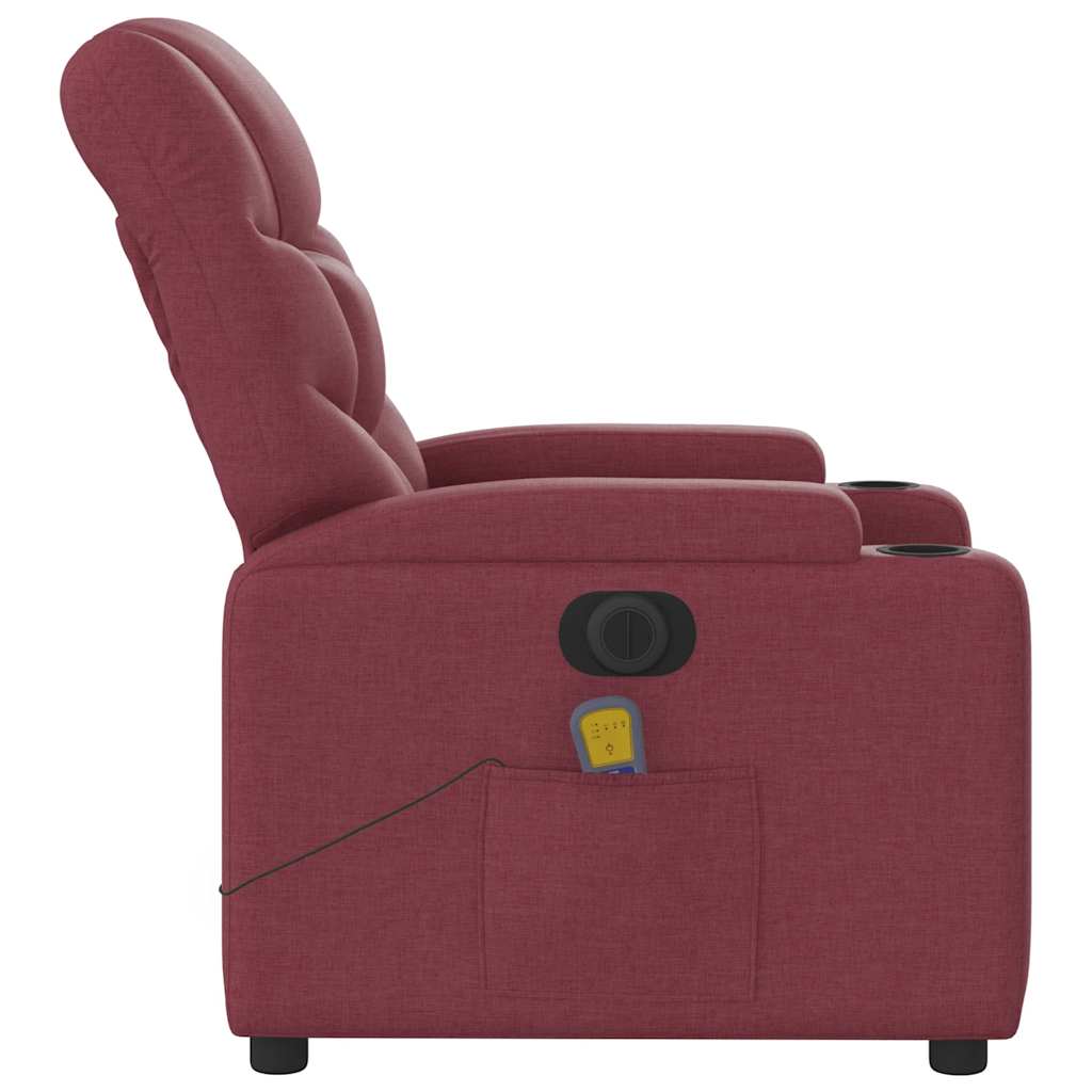 Electric Massage Chair Wine Red Fabric