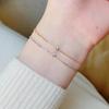 925 Sterling Silver Mini Diamond Bracelet - Women's Japanese & Korean Style, Fashionable, Stackable, & Versatile Hand Jewelry