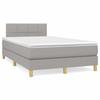 3140601 vidaXL Lit à sommier tapissier avec matelas Gris clair 120x200cm Tissu