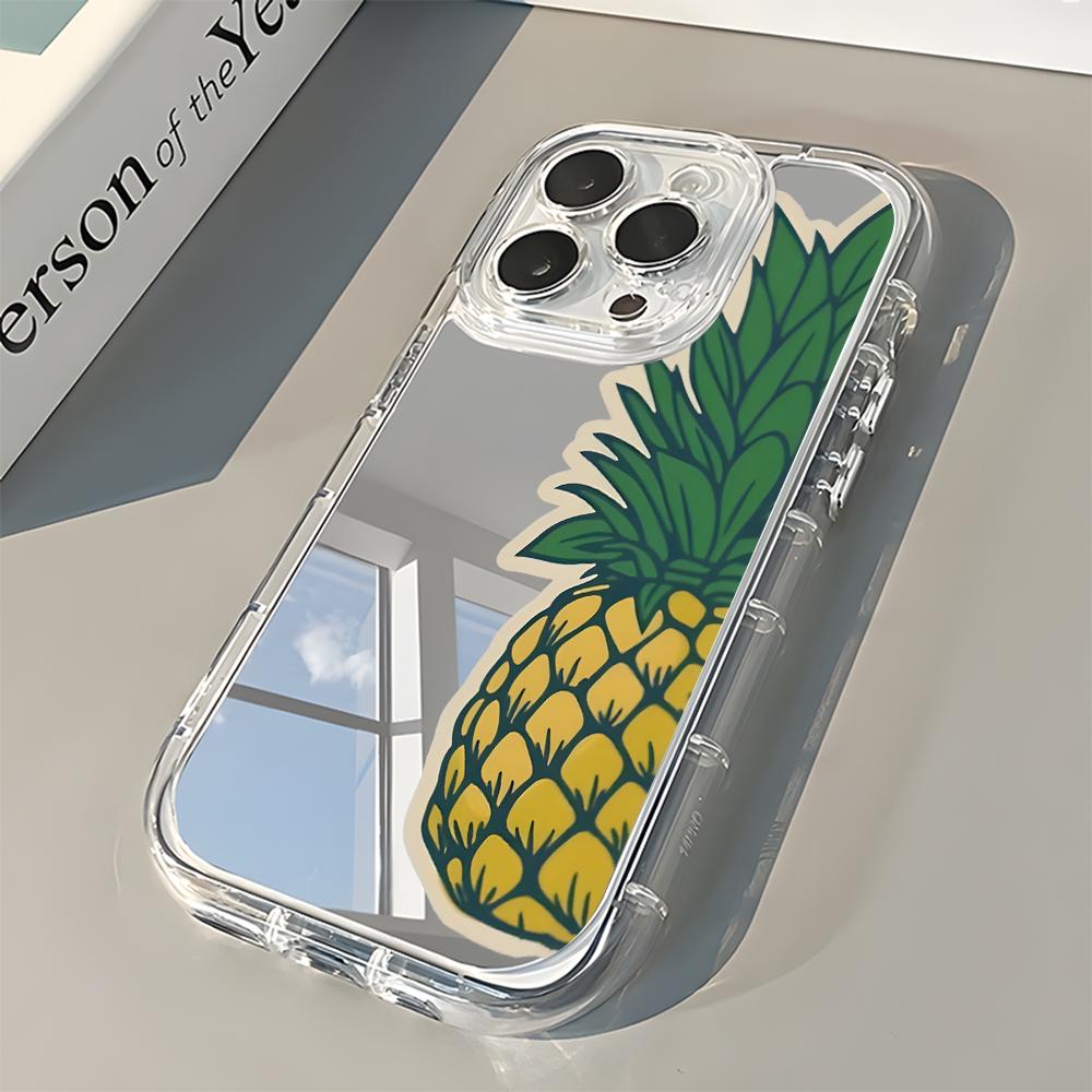 Fresh Summer Day Pineapple Pattern Phone Case For iPhone 11 12 13 14 15 16 17 Pro Max X XR XS 17 Air 7 8 Plus Back Mirror Cover