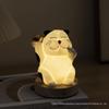 Touch Control Chinese Style Hand-Painted Ceramic Lucky Cat Night Light with 3-Color Dimming and USB Charging Base