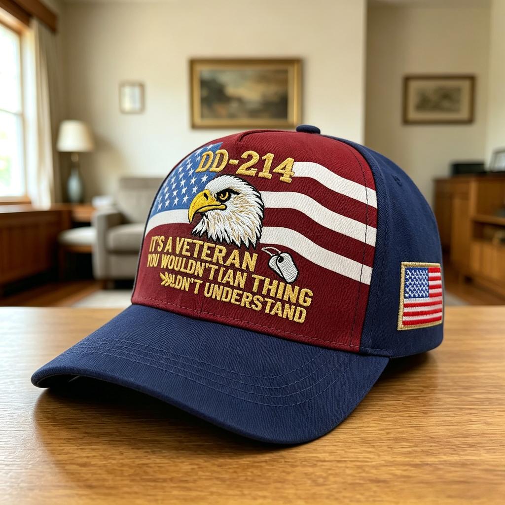 Dd-214 Veteran Eagle Trucker Hat American Flag Embroidered It'S A Veteran Thing Adjustable Patriotic Baseball Cap For Men Adults