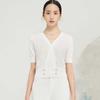JESSIE Women's Elegant Overlap V-Neck Short-Sleeve Knit Top