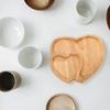 1PC Wood Double Heart Shape Snack Fruit Dry Fruit Plate Handmade Sushi Tea Tray Candy Dessert Tray Home Decor