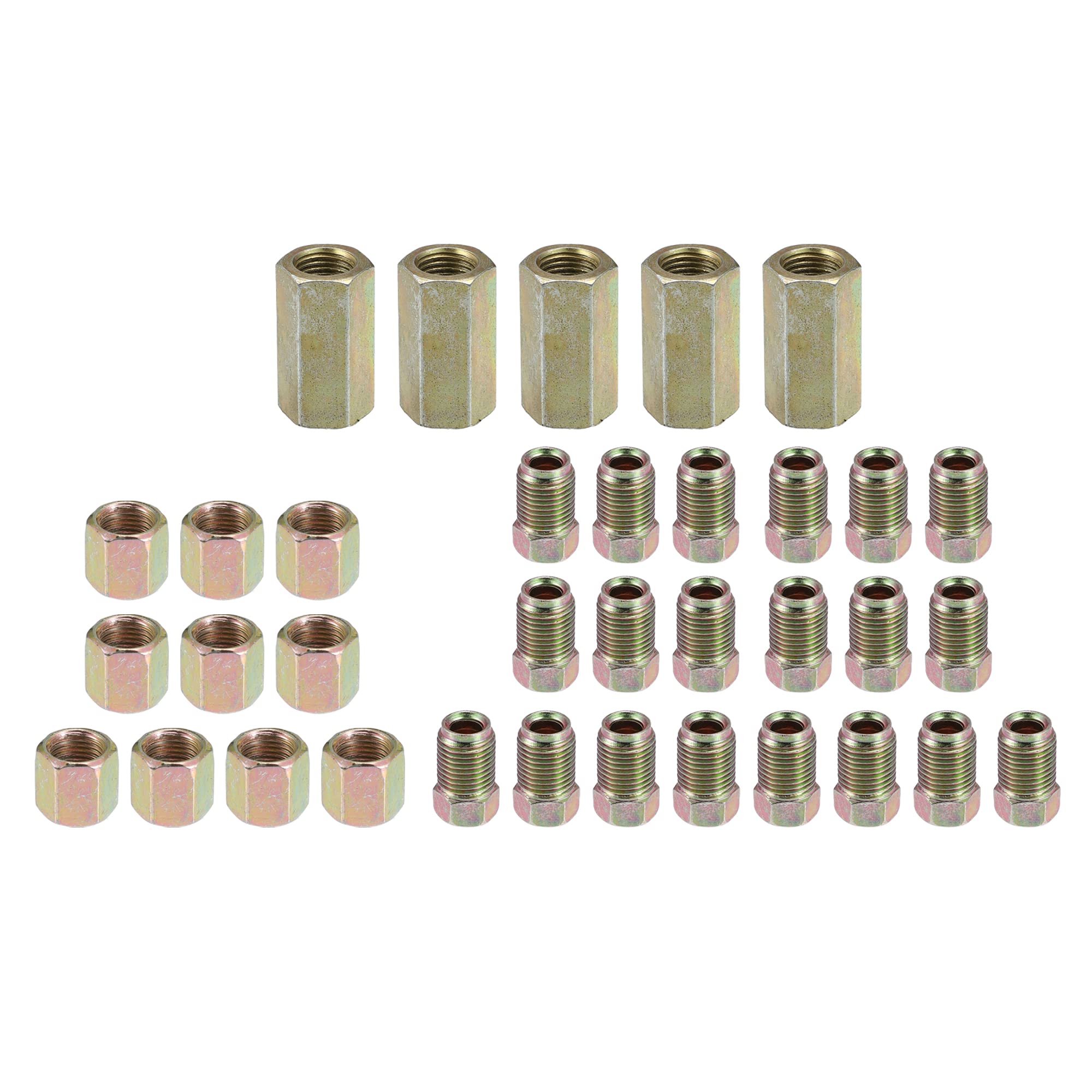 

uxcell Motorcycle Brake Line Tube Fittings Brake Line Union Durable Brake Pipe Connector 4.8mm Hydraulic 35pcs золотой