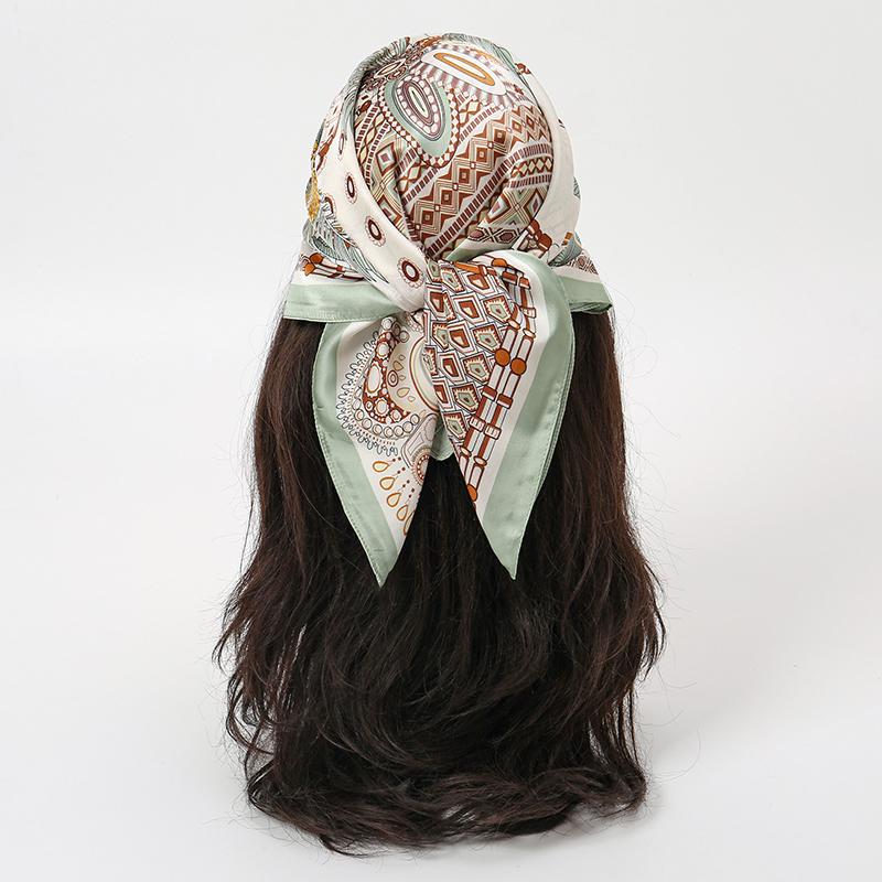 New Luxury Design Square Silk Scarf Women 70*70cm Bandana Soft Hair Band Wrap Hijab Neckerchief Hairband Headband Foulard