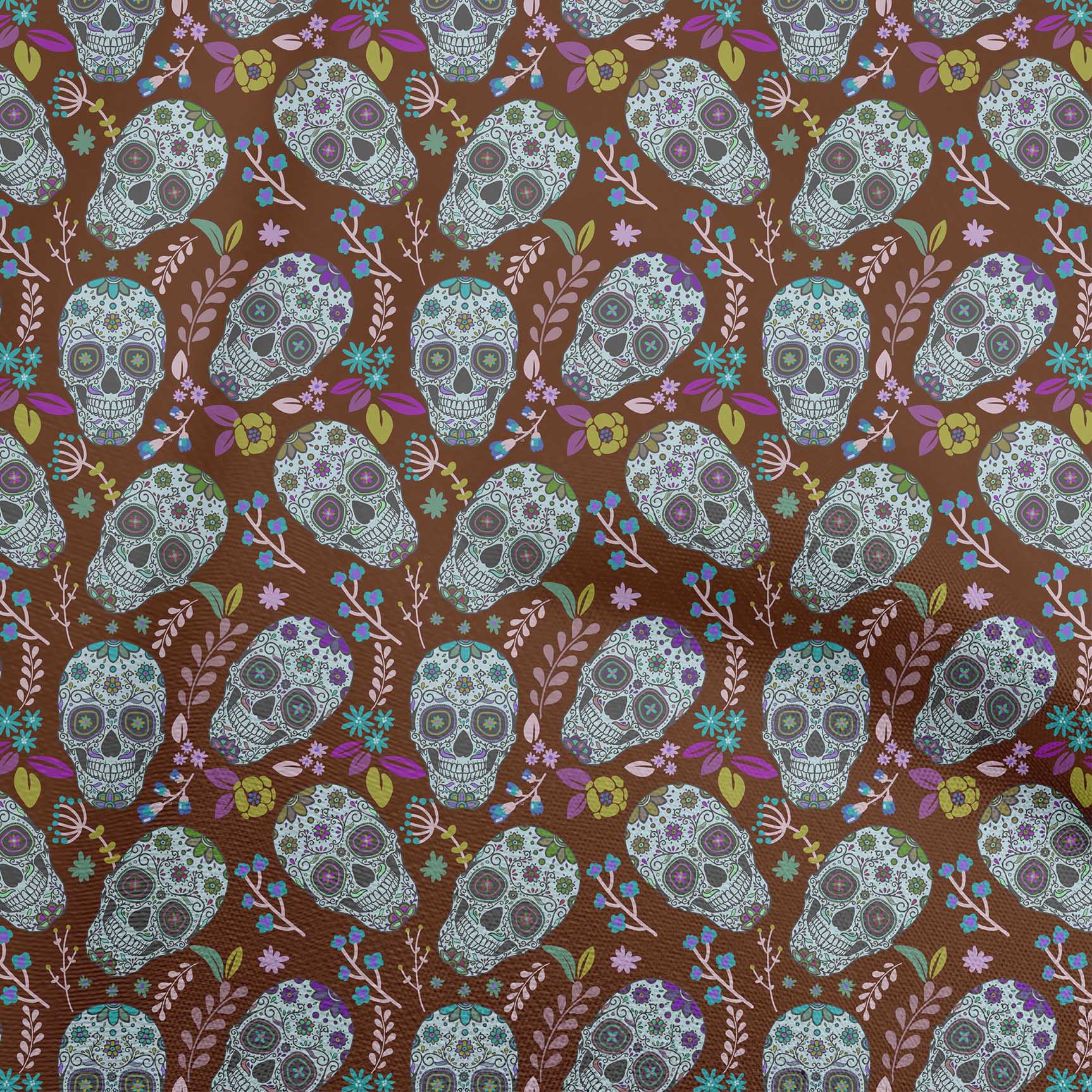 

oneOone Бавовняна гнучка синя тканина Череп Одяг своїми руками Тканина для стьобання Тканина з принтом на двір 40 дюймів 42 Inch Wide - Viscose Chiffon коричневий