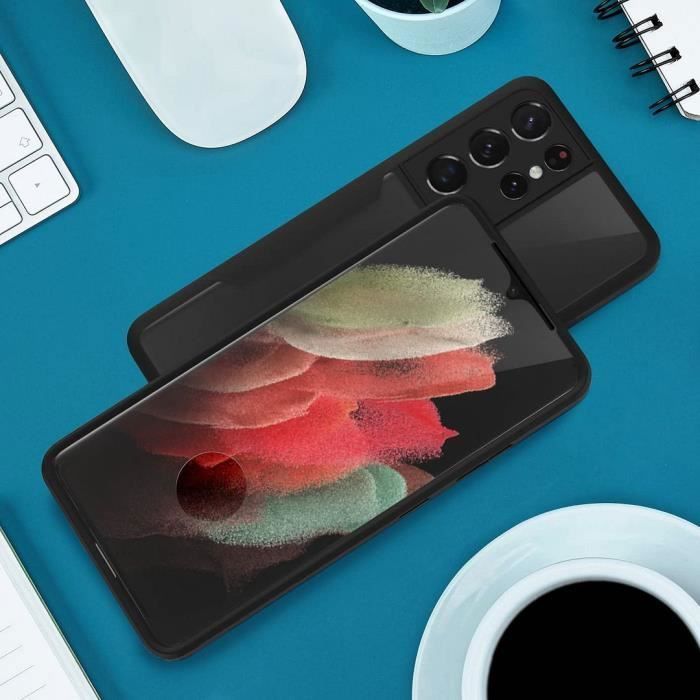 Hülle für Samsung S21 Ultra - Schwarz - 360°-Schutz - Kratzfest - Verstärkter Rand