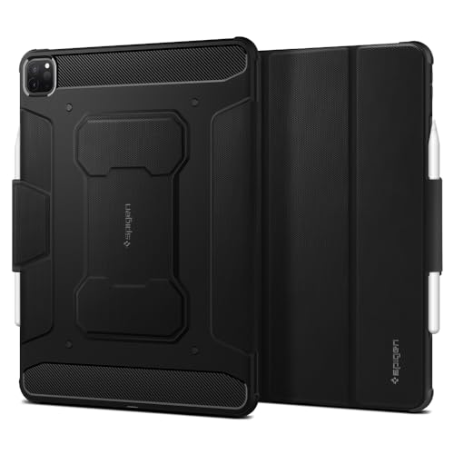

Spigen Rugged Armor Pro Case for iPad Pro 12.9 (6th/5th Generation, 2022/2021) - Shockproof Cover with Apple Pencil Storage and Stand, Drop Protectio