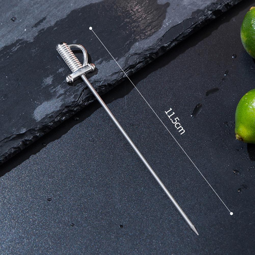 Stainless Steel Fruit Sticks Cocktail Pick  for Party Wedding Bar KTV