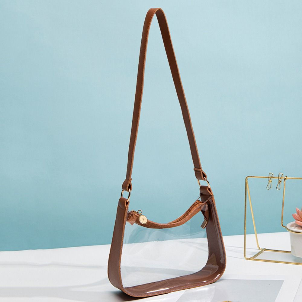 

Portable Crossbody Bag Large Capacity PVC Clear Jelly Bag Tote Bag The Water-sprinkling Festival коричневий