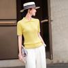Women's 100% Tencel Striped Polo Knit Shirt