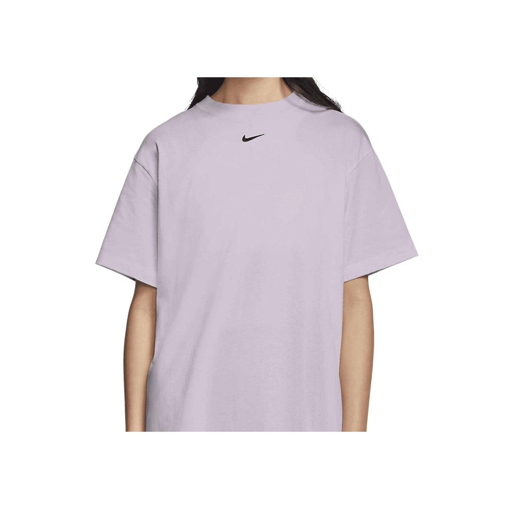 Nike Sportswear Essentials Series Logo Embroidered Sports Knit Short Sleeve Dress Women Dresses Light-Purple CJ2243-511