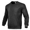 Round-Neck Sweatshirt for Men Autumn New Arrival Loose-Fit Solid-Colour Knitted Long-Sleeved Sweatshirt
