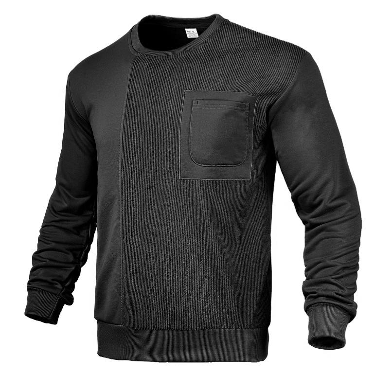 Round-Neck Sweatshirt for Men Autumn New Arrival Loose-Fit Solid-Colour Knitted Long-Sleeved Sweatshirt