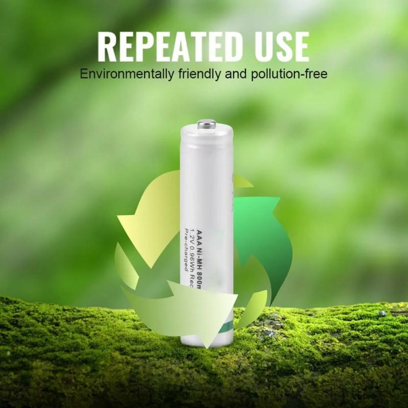 3A NiMH Rechargeable Batteries 1.2V 800mAh 1000 Cycles With Storage Case Low SelfDischarge