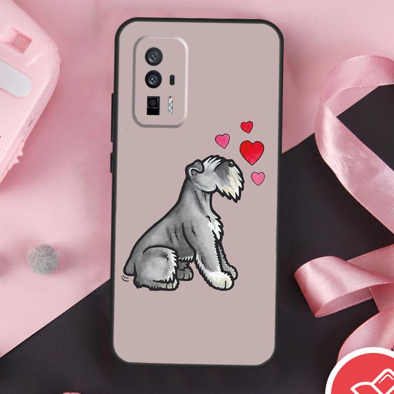 Cartoon Schnauzer Dog Case For POCO F6 X6 X3 X5 M6 Pro F3 F5 M5s Xiaomi 14 Ultra 13 12 Lite 11T 12T 13T Pro Cover