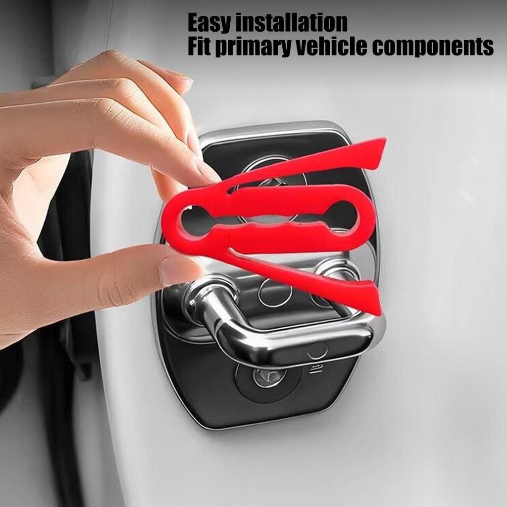 4pcs Universal Car Door Lock Damping Silicone Cover & Cushioning pad Noise Reduction Shock-Absorbing Pad Protector For Car Door