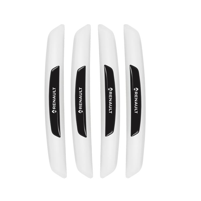 4Pcs Rubber Anti-Collision Strip Car Door Rearview Mirror R Protector Stickers For Renault RS Clio Megane 2 3 Captur Trafic Twingo