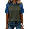 Women’s Casual Lightweight Knit Raglan Sleeve Crew Neck Top Plus Size Loose Fit Retro Style Shirt