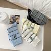 Casual Mid-Leg Socks Embroidered High-Value Striped Bear Korean Socks