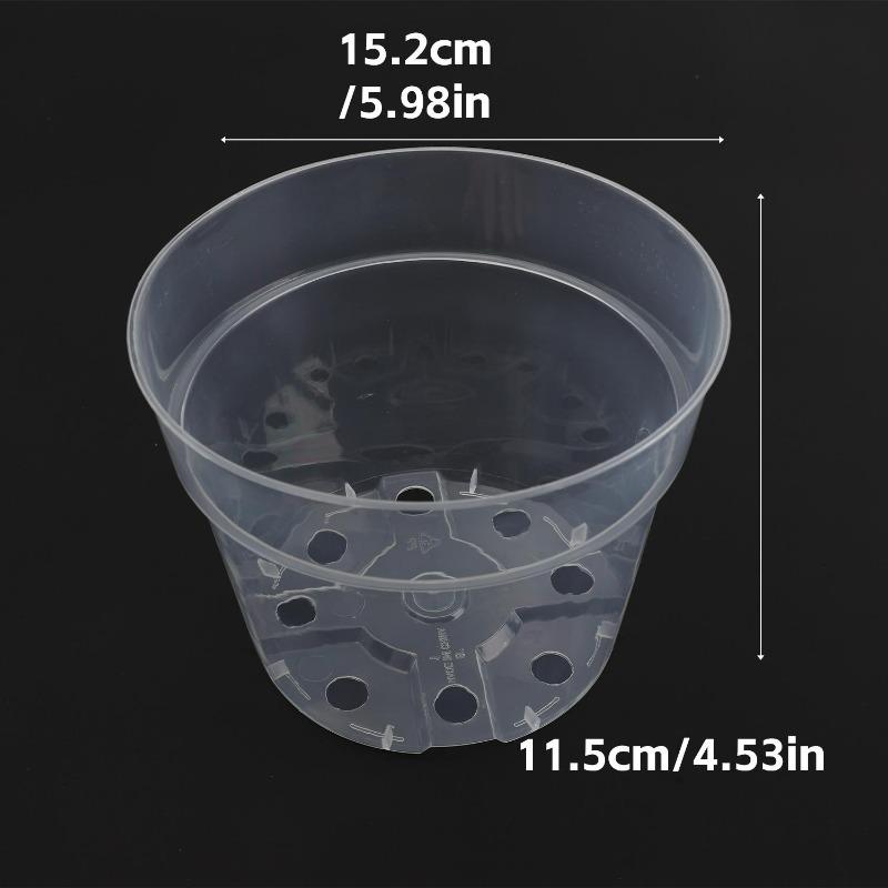 Reinforced Clear Nursery Pots with Drainage Hole Transparent Variety Pack Plastic Plant Pot Seedling Planter Seed Starter Flower