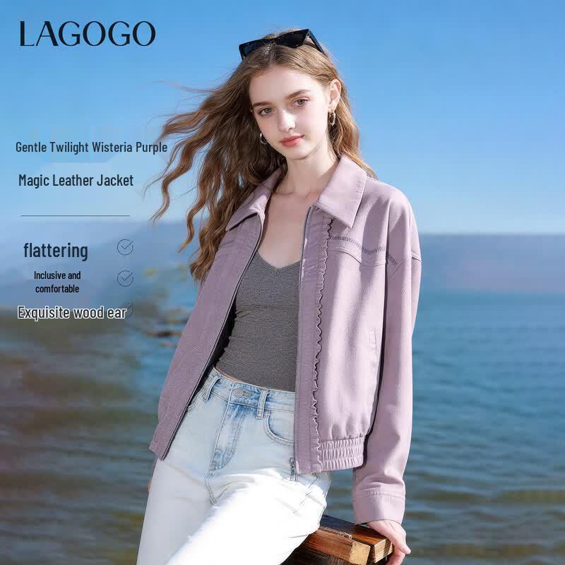 LAGOGO Women s Retro Stylish Spring Jacket L