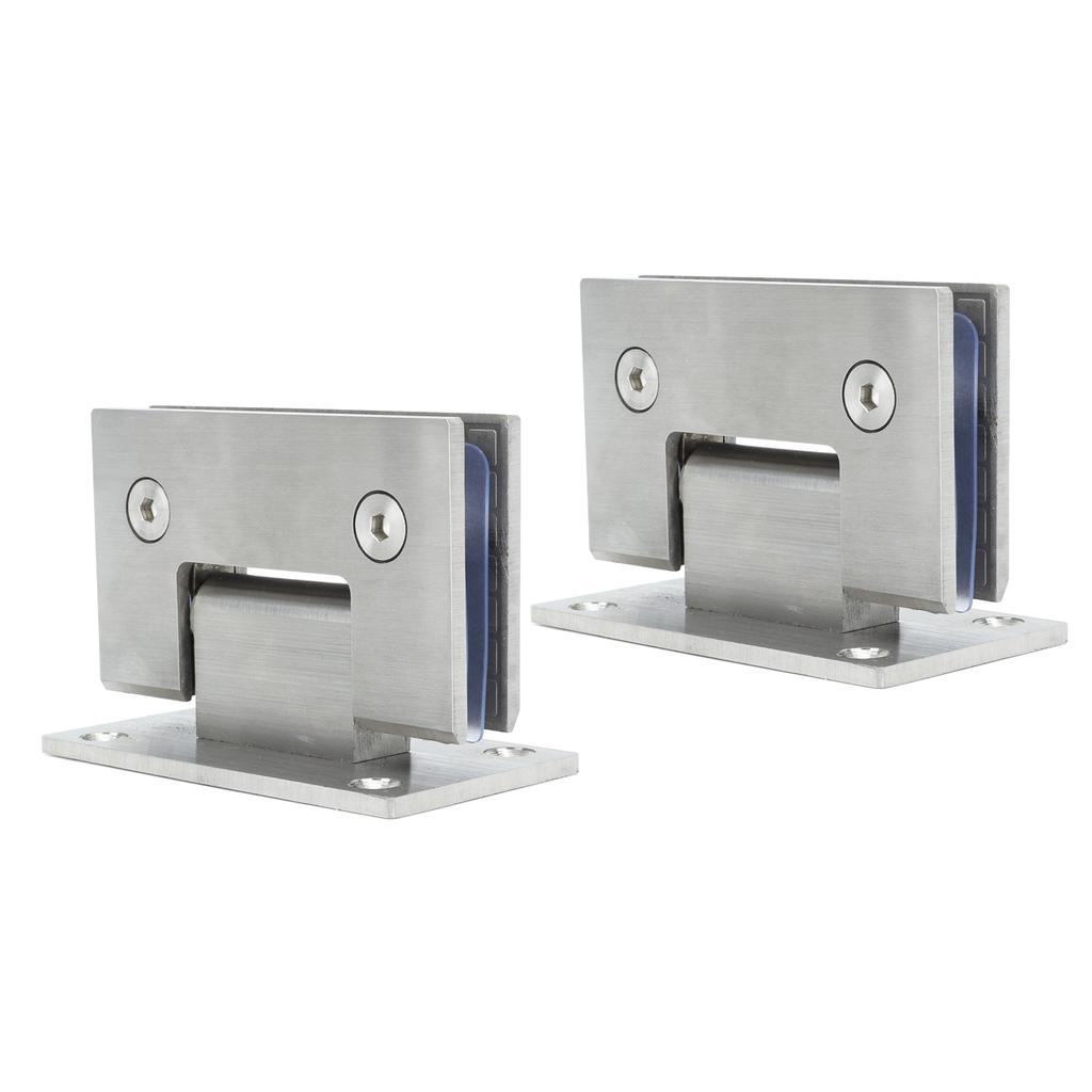 2Pcs Glass Door Hinge Heavy Duty Glass Door 90 Degree Hinges Durable Stainless Steel Bathroom Gate Clamp for Bathroom