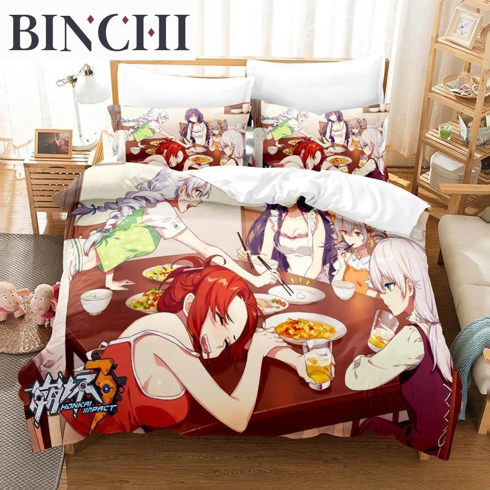 Game Honkai Impact 3 Bedding Set Single Twin Full Queen King Size Bed Set Adult Boy Bedroom Duvet cover Sets Anime Bed Sheet Set