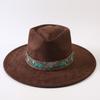 Popular European and American Style Suede Big-brimmed Top Hat, Men's and Women's Classic Fashion Western Cowboy Hat