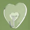 Heart Shaped Transparent Adhesive Hooks 20/40/60Pcs Reusable No Drill Plastic Hangers for Home Dorm Wall Storage