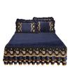 New autumn and winter warm crystal velvet padded bed skirt single piece European style lace velvet mattress cover three-piece set