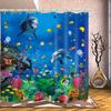 Bathroom Underwater World 3D Shower Curtain, Deluxe Standard Bathtub Shower Curtain, Waterproof Washable Fabric Shower Curtain, with 12 White Hooks,