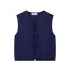 VEZFAA Women's Fashion Casual Summer Spring Solid Color Print Sleeveless O-Neck Sweaters