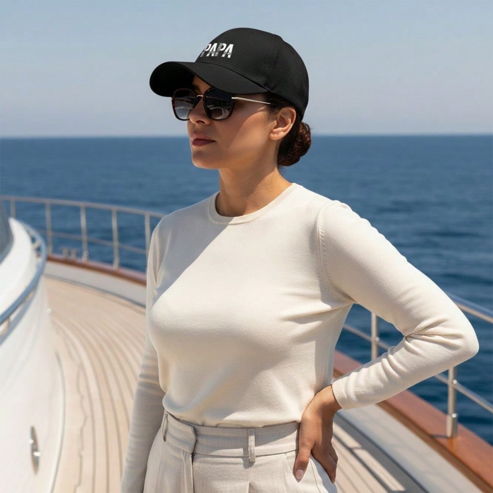 [Papa Dad Hat] Light Beige Polyester Adjustable Breathable Casual Baseball Cap For Men Father's Day Gift