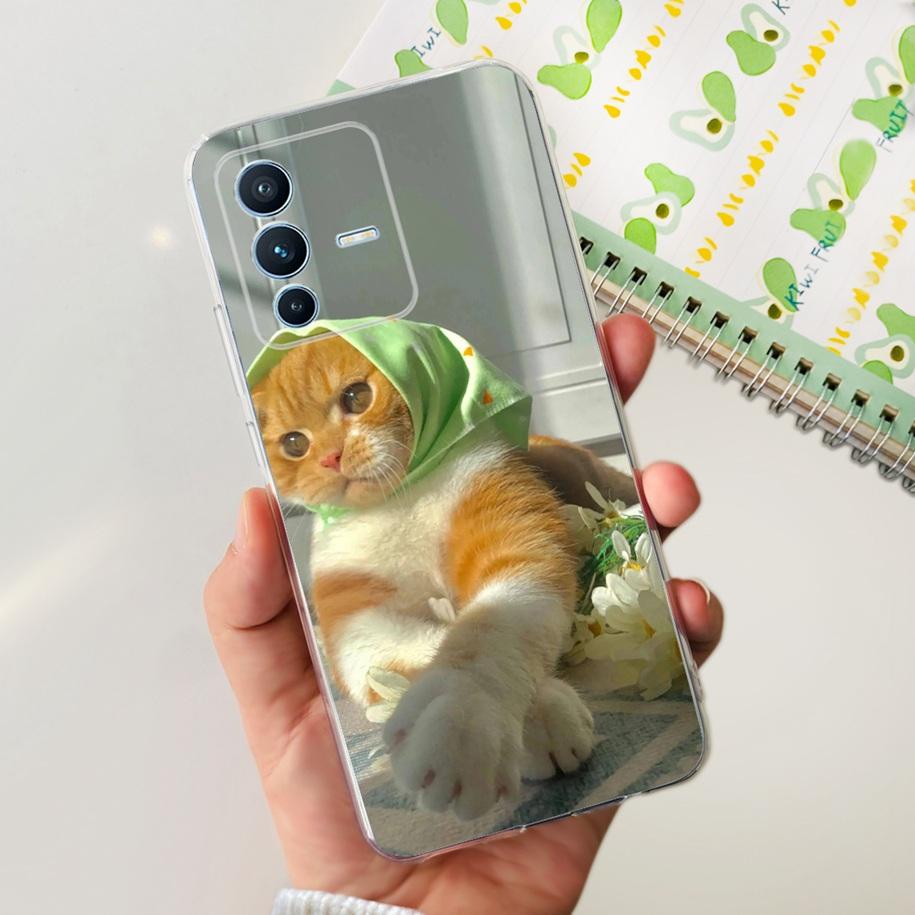 For Vivo V23 Pro V2132 Case For Vivo V23 5G V2130 V2303 Cover Fashion Flower Clear Silicone Phone Case For Vivo V23e V 23 Bumper