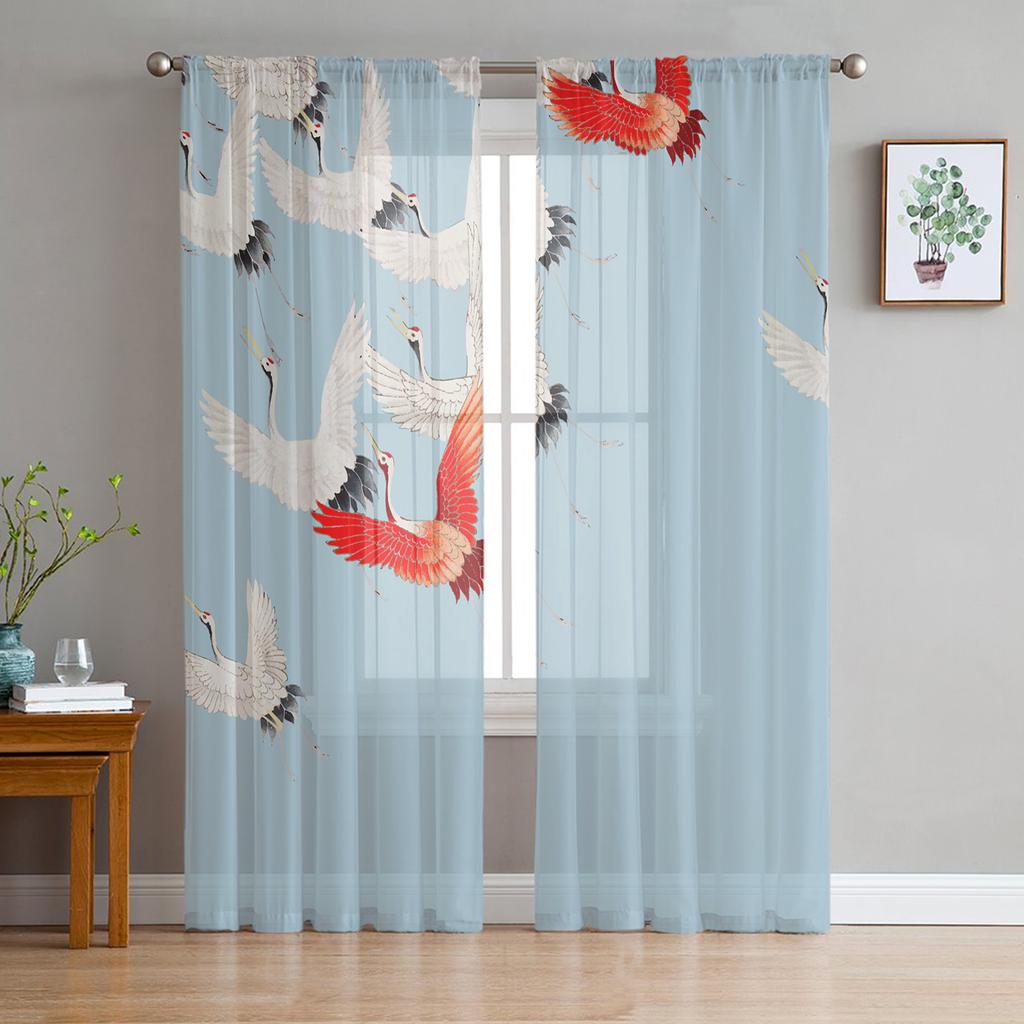 Japanese Anime Character Bushido Translucent Drapes ideal for Living Room Kitchen Tulle Windows Voile Yarn Curtains ideal for Bedroom Space Decor
