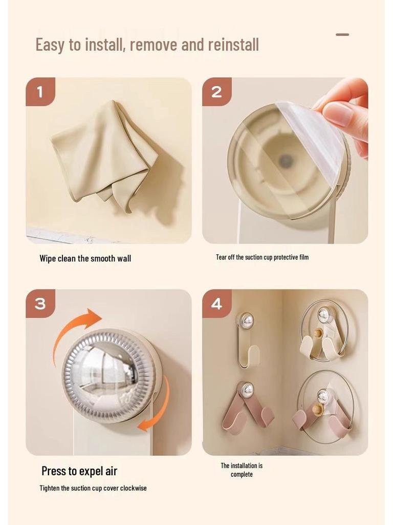 Wall-Mounted Rotating Pot Lid and Cutting Board Holder - Punch-Free Kitchen Storage Organizer