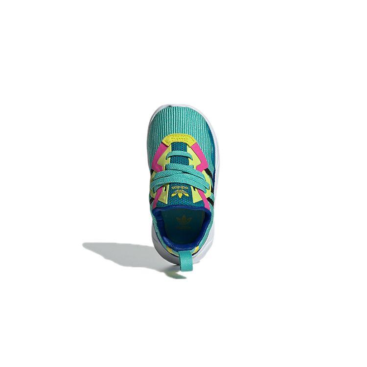 Adidas Originals Flex Series El I Trendy Comfortable Low-Top Casual Shoes Baby Sneakers Blue Green FX5335