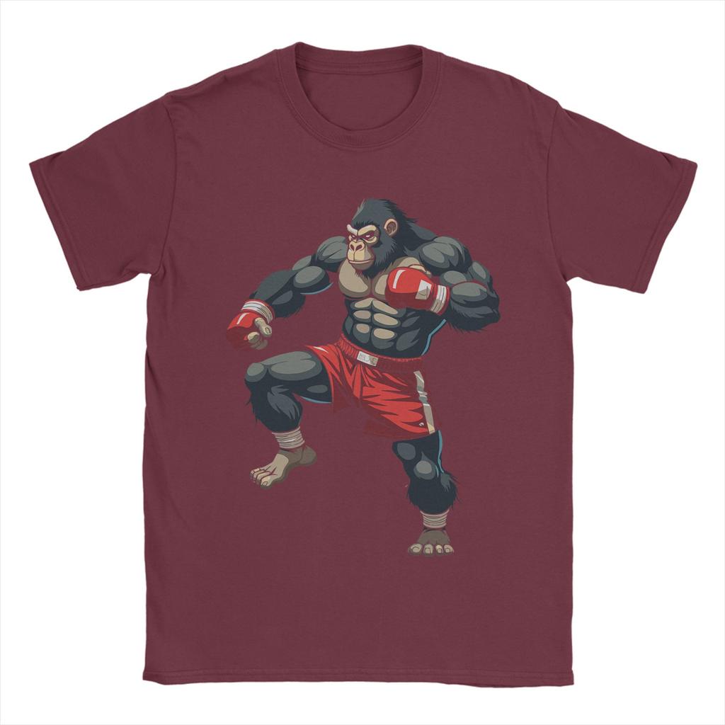 Muay Thai Gorilla Thai Boxing Cotton T-Shirt For Men Summer  Classic T Shirts O-Neck Hipster Tees Big Size Hot Sale Clothes