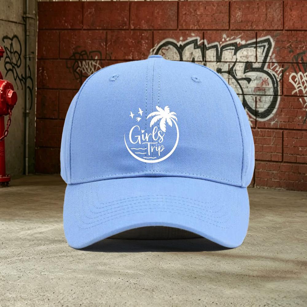 Pc Girls Trip Outdoor Leisure Adjustable Graygreen Baseball Cap Lightweight Printed Womens Hat Bestie Trip Vacation Sty