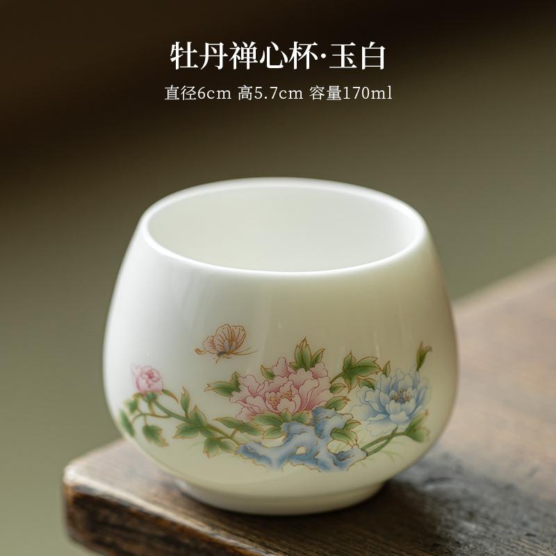 

Білий порцеляновий майстер-кубок з баранячим жиром Ручний керамічний чайний кубок для китайської чайної церемонії Особисте використання Розкішний домашній декор Подарунок 170-200ml