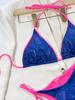 Damen-Badeanzug, sexy, glänzender Neckholder-Bikini, seitlich gebundener Tanga, brasilianische Strandmode, Badeanzüge