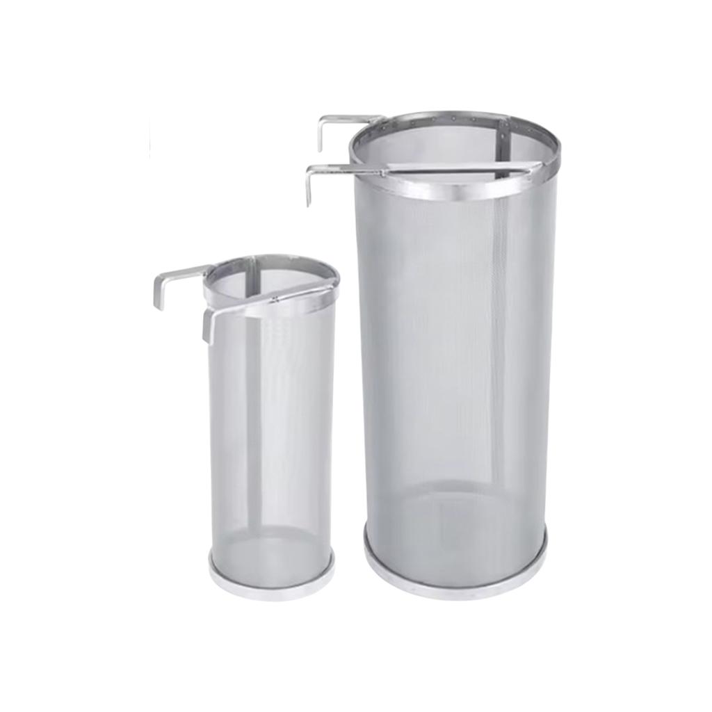 Stainless Steel Beer Brewing Filter Cylinder with Dual Handles Food Grade Mesh Strainer for Home Brewing and Craft Beer Filtration